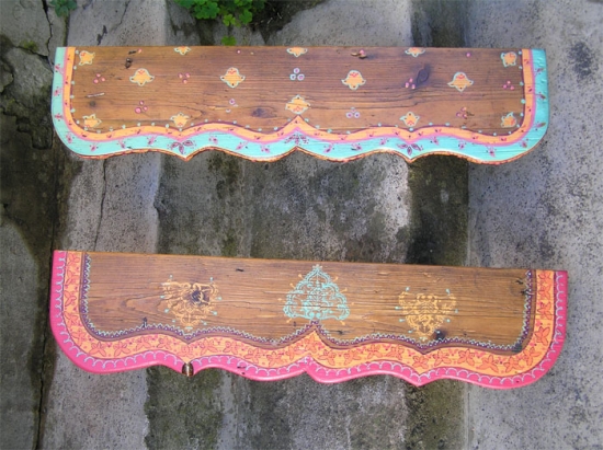 Painted shelves
